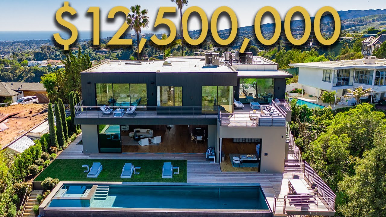 INSIDE a 12,500,000 LOS ANGELES MODERN MANSION with INCREDIBLE CITY