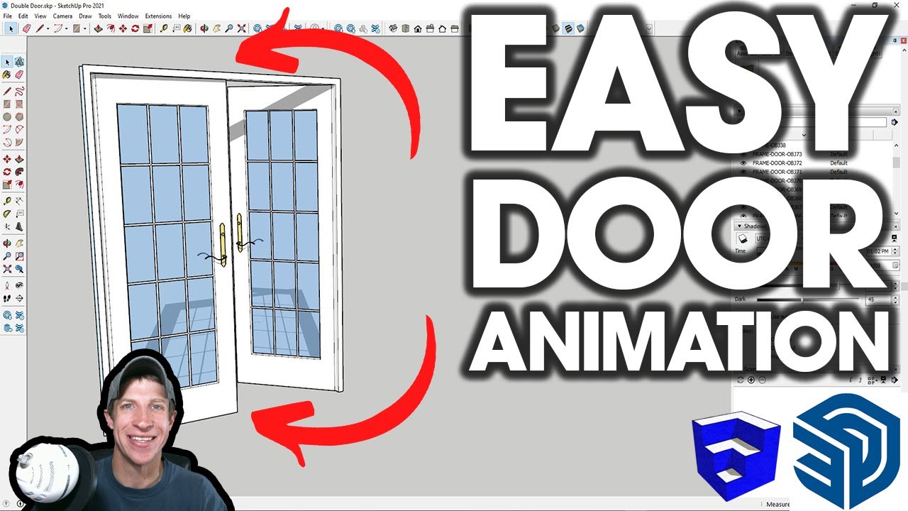 Easy MOVING DOOR ANIMATION in SketchUp Dezign Ark