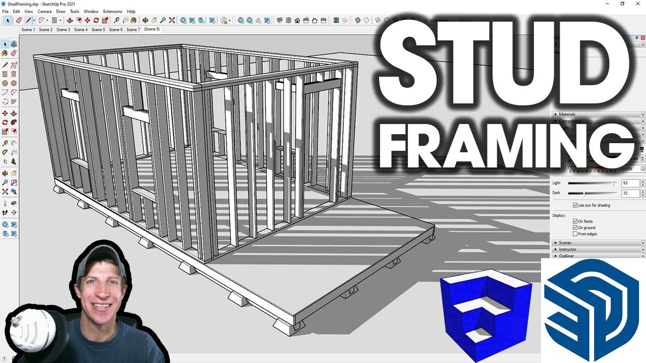 Creating Floor And Wall FRAMING In SketchUp! (Detailed Modeling In ...