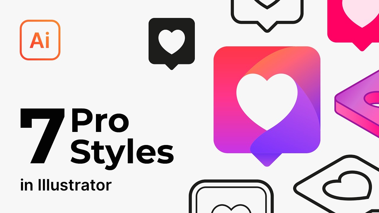 How to design icons in Illustrator with 7 pro styles - Dezign Ark